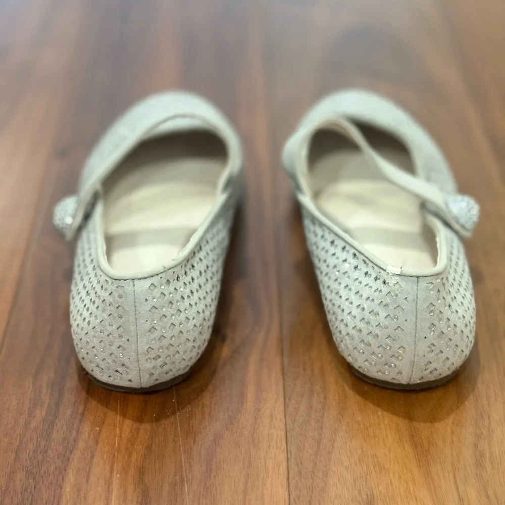 Girls Vince Camuto Silver Kids Ballet Flats Dress Shoes